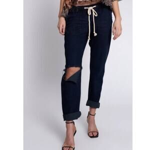 New Free People OneTeaspoon Shabbies Drawstring Boyfriend Jeans $138 SMALL